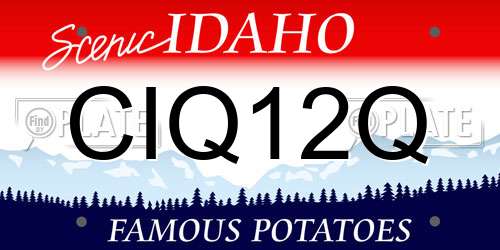CIQ12Q Idaho License Plate