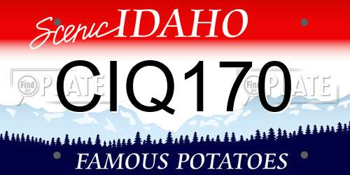 CIQ170 Idaho License Plate