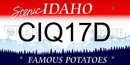 CIQ17D Idaho License Plate