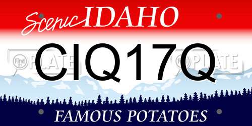 CIQ17Q Idaho License Plate
