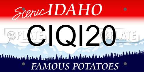 CIQI20 Idaho License Plate
