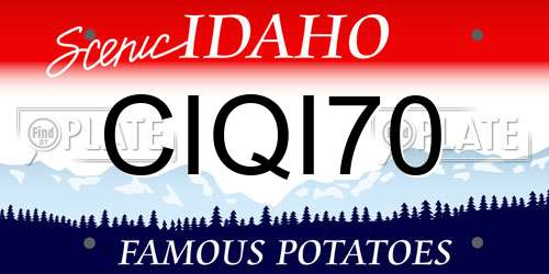 CIQI70 Idaho License Plate