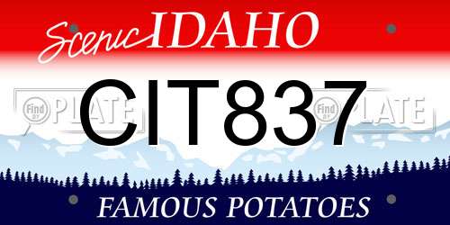 CIT837 Idaho License Plate