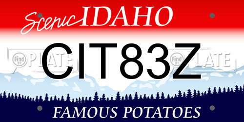 CIT83Z Idaho License Plate