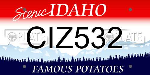 CIZ532 Idaho License Plate