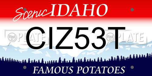 CIZ53T Idaho License Plate