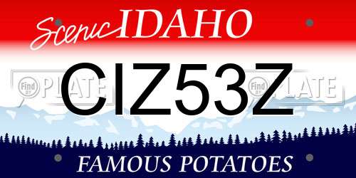 CIZ53Z Idaho License Plate