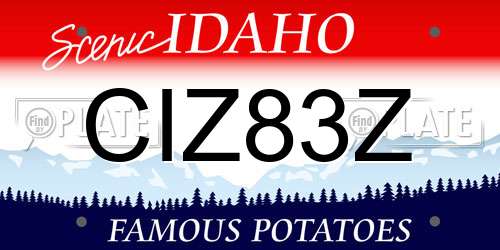 CIZ83Z Idaho License Plate