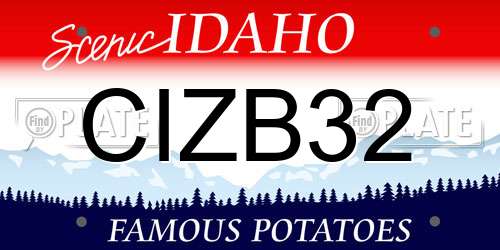 CIZB32 Idaho License Plate