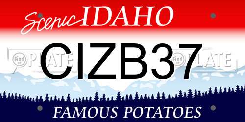 CIZB37 Idaho License Plate