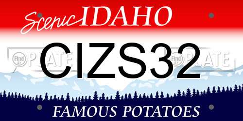 CIZS32 Idaho License Plate