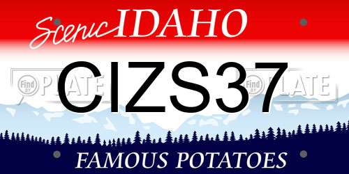 CIZS37 Idaho License Plate