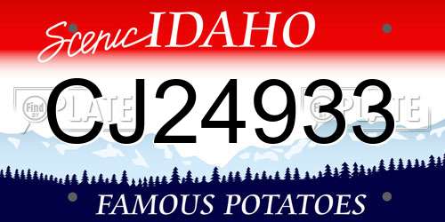 CJ24933 Idaho License Plate