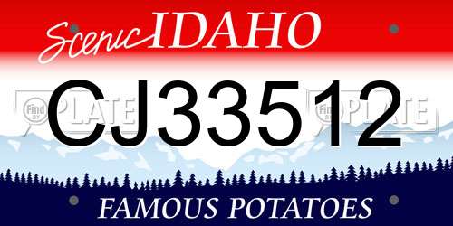 CJ33512 Idaho License Plate