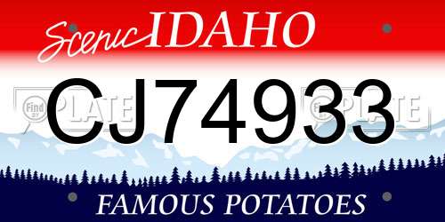 CJ74933 Idaho License Plate