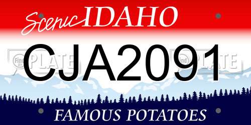 CJA2091 Idaho License Plate