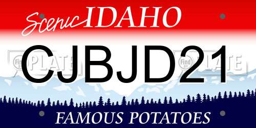 CJBJD21 Idaho License Plate