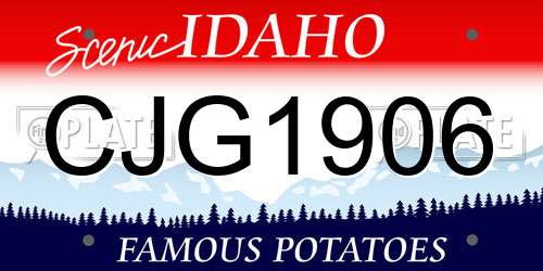 CJG1906 Idaho License Plate