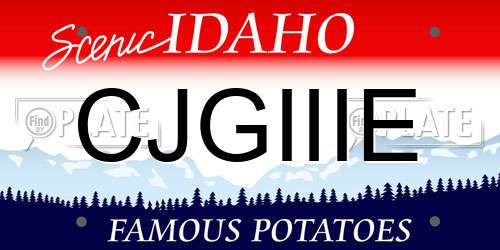 CJGIIIE Idaho License Plate