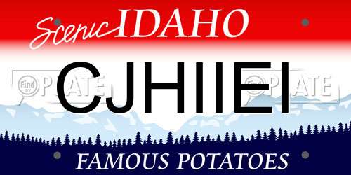 CJHIIEI Idaho License Plate