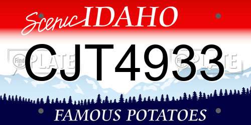 CJT4933 Idaho License Plate