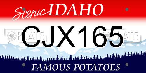 CJX165 Idaho License Plate