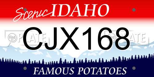 CJX168 Idaho License Plate
