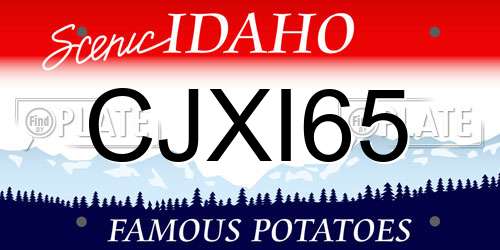 CJXI65 Idaho License Plate