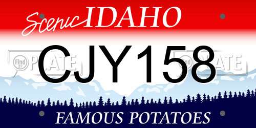CJY158 Idaho License Plate