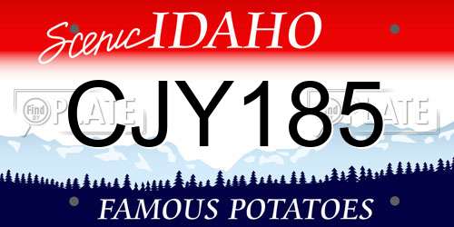 CJY185 Idaho License Plate