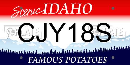 CJY18S Idaho License Plate