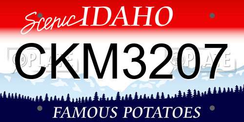 CKM3207 Idaho License Plate