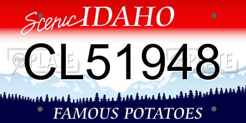CL51948 Idaho License Plate