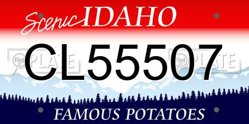 CL55507 Idaho License Plate