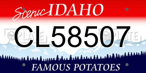 CL58507 Idaho License Plate
