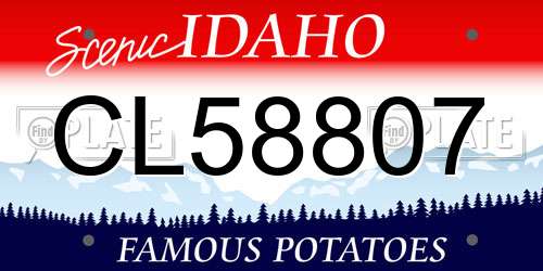 CL58807 Idaho License Plate