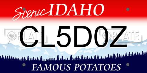 CL5D0Z Idaho License Plate