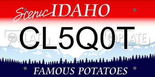 CL5Q0T Idaho License Plate