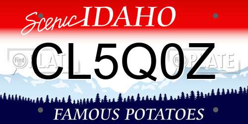 CL5Q0Z Idaho License Plate