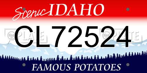 CL72524 Idaho License Plate