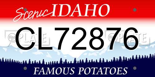 CL72876 Idaho License Plate