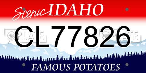 CL77826 Idaho License Plate