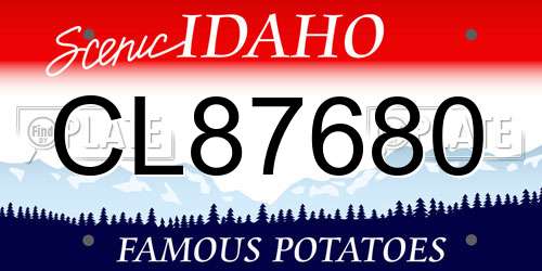 CL87680 Idaho License Plate
