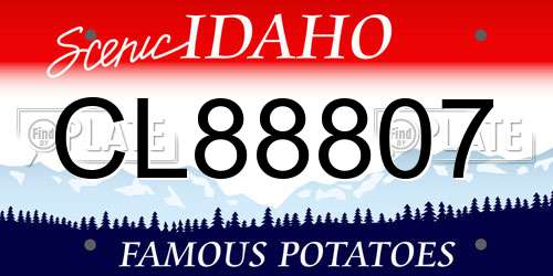 CL88807 Idaho License Plate