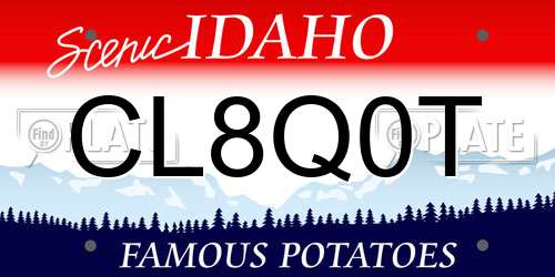 CL8Q0T Idaho License Plate