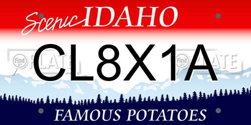 CL8X1A Idaho License Plate