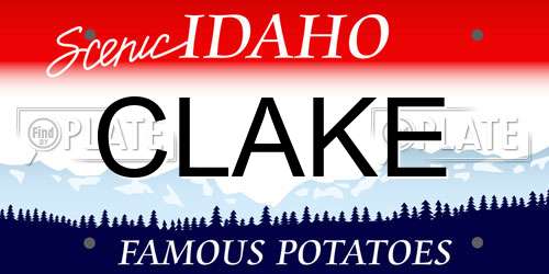 CLAKE Idaho License Plate