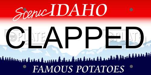 CLAPPED Idaho License Plate