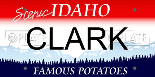 CLARK Idaho License Plate