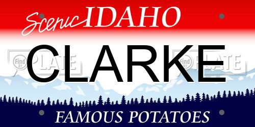 CLARKE Idaho License Plate